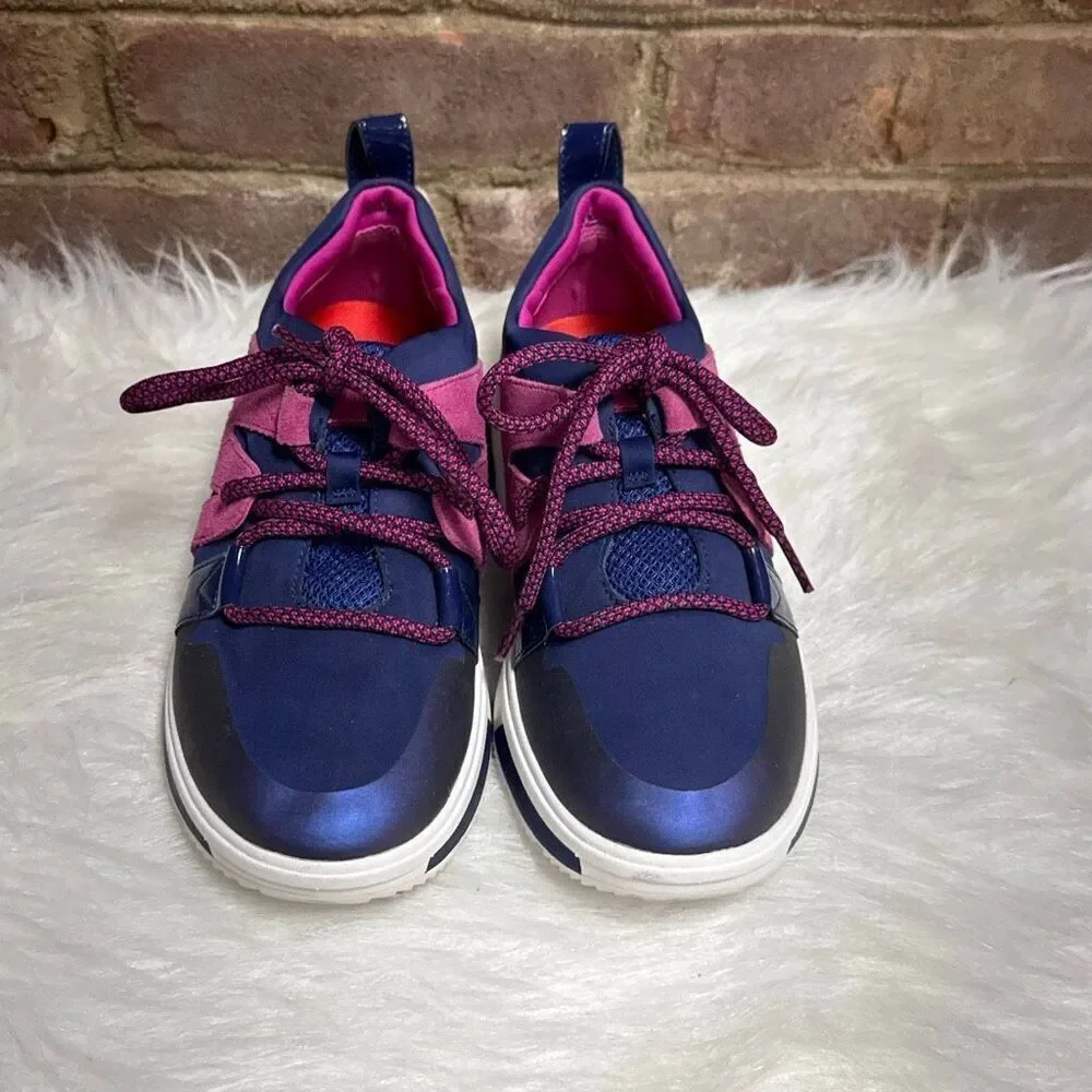 FITFLOP Blue & Pink Carita Lace-Up Sneakers Size 6 NEW